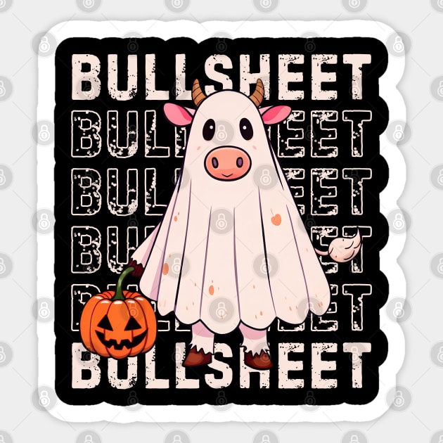 Bullsheet Cow Halloween Sticker by The WYLD Tribe